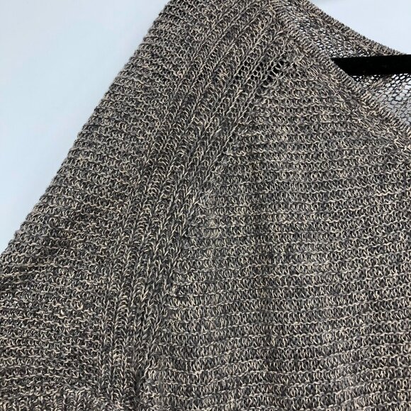 Eileen Fisher Brown Linen Knit Short Dolman Sleeve Top Sweater Relaxed  fit L - Picture 9 of 13